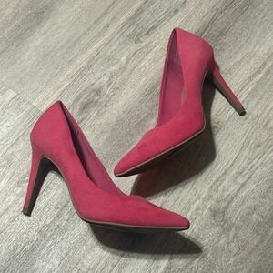 Christian Siriano Pink suede Pointed Toe Stilettos Size 7.5 Wedding‎ Guest